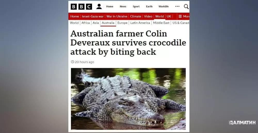 Австралийский фермер выжил после атаки крокодила, так как сам его покусал