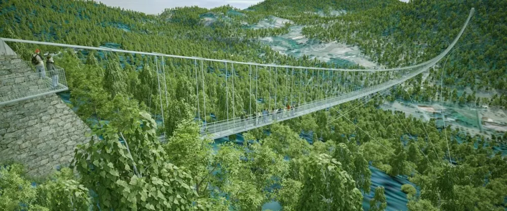 В Венгрии построили самый длинный в мире подвесной пешеходный мост