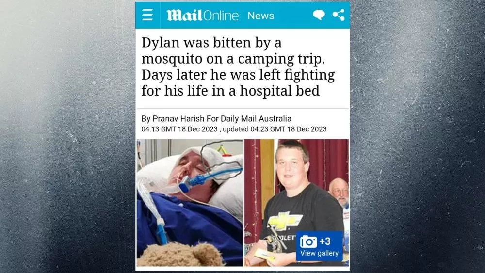 Молодой австралиец был прикован к кровати в течение нескольких месяцев из-за укуса комара
