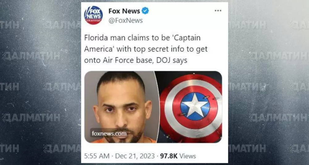 Житель Флориды сообщил, что его зовут Капитан Америка и попытался проникнуть на военную авиабазу