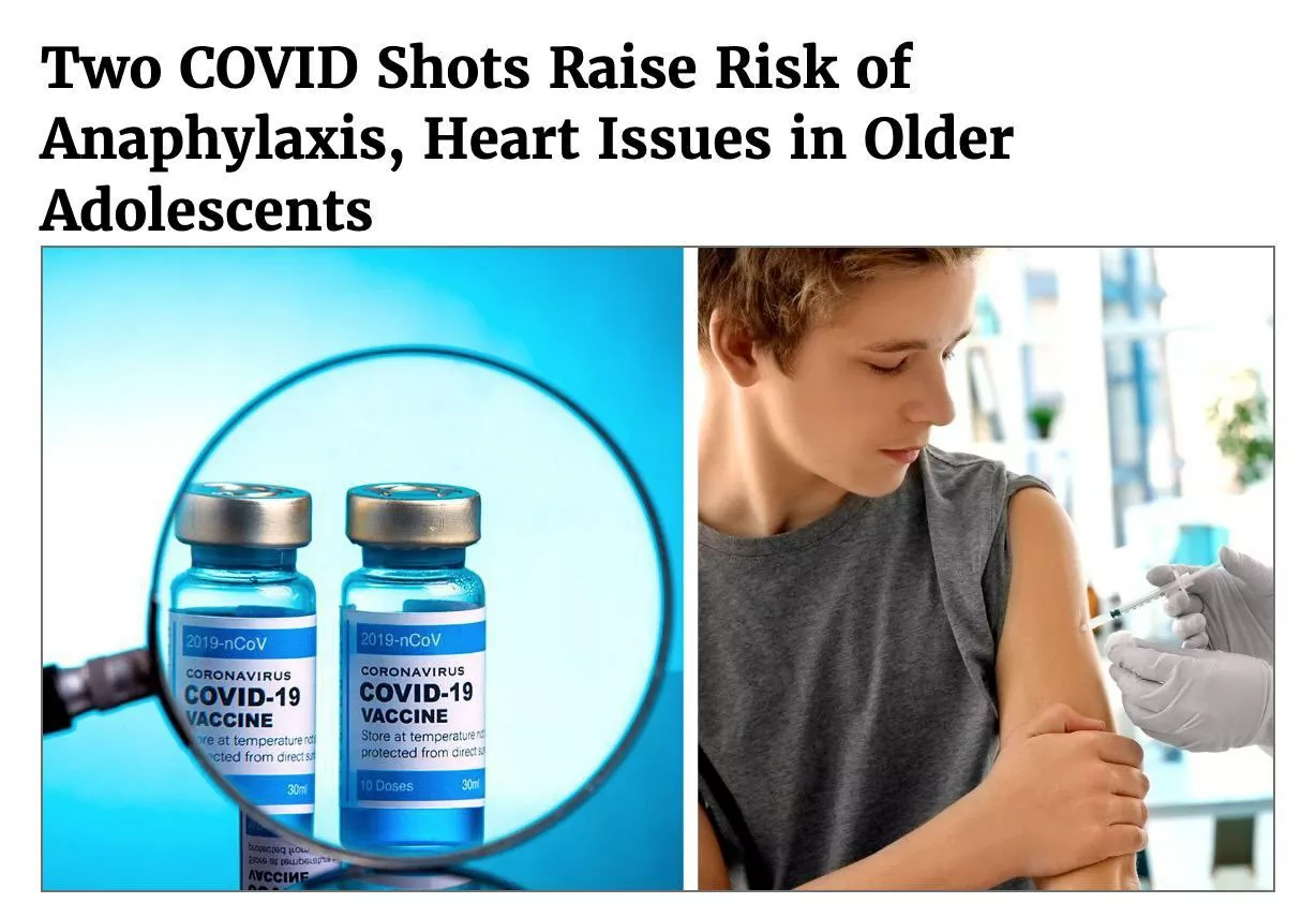 Учёные выявили риск серьезных побочных эффектов у подростков через короткое время после вакцинации от COVID-19