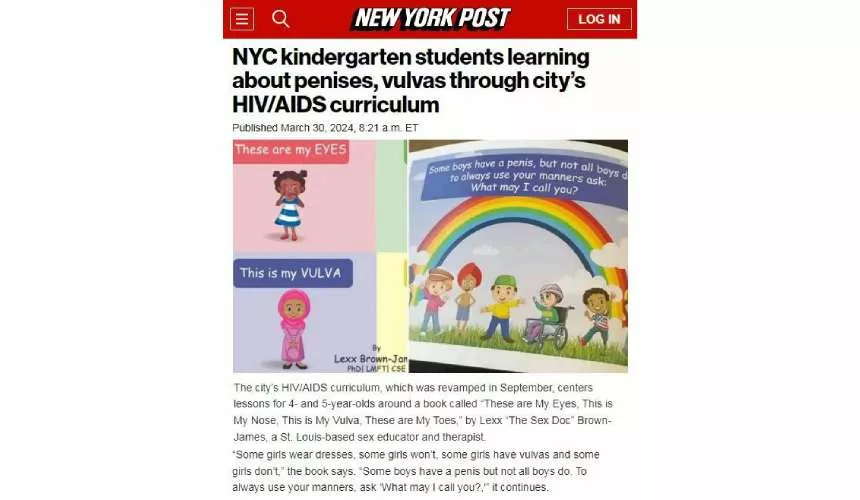 В детских садиках Нью-Йорка дети изучают пенисы, влагалища и ВИЧ/СПИД