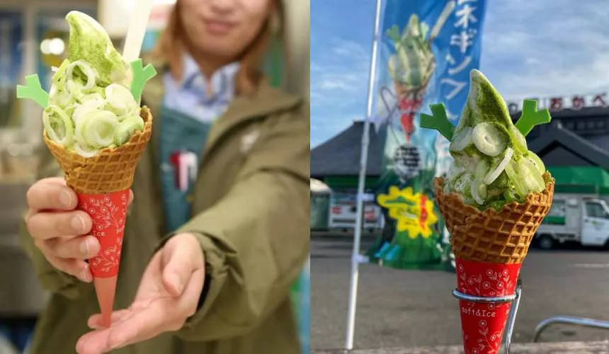 Для любителей селедки в молоке вприкуску с огурцом: в Японии стали продавать мороженое с луком-пореем